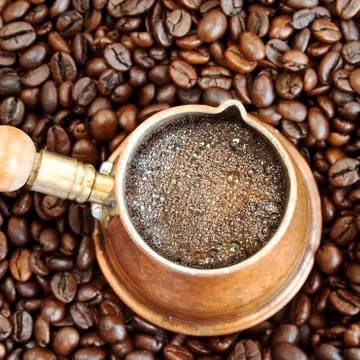 Foaming coffee Foto stock