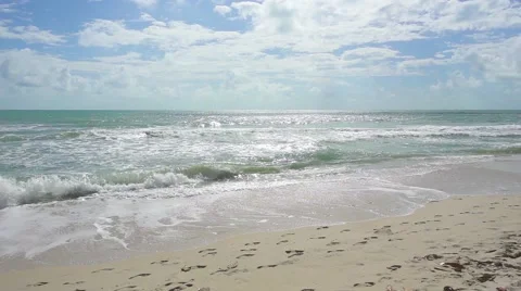 Foaming Sea Waves. Slow Motion Stock Footage 59854068