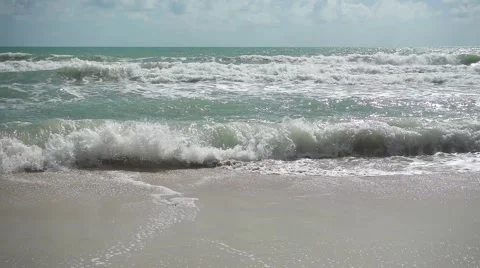 Foaming Sea Waves. Slow Motion Stock Footage 59854359