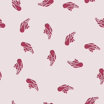Foaming soap hand glyph seamless pattern Stock Illustration