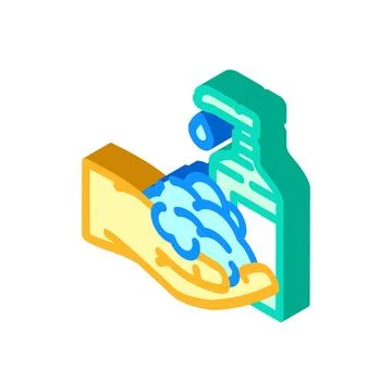 Foaming soap hand isometric icon vector illustration Stock Illustration