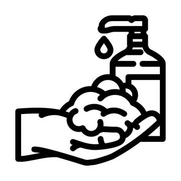 Foaming soap hand line icon vector illustration Illustrazione stock