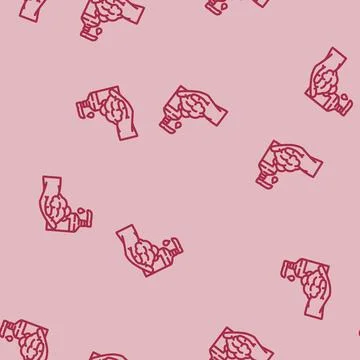 Foaming soap hand line vector seamless pattern Ilustración de archivo