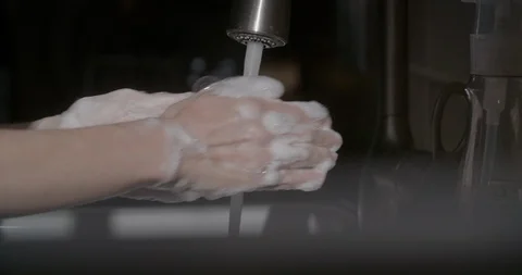Foaming Soapy Hand Wash With Bubbles Stock Footage 128471495