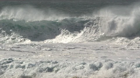 Foaming surf ahead of turbulent waves Stock Footage 59526829