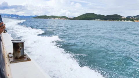 The foaming wake of a motorboat. Stock Footage 317928288