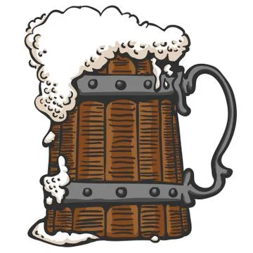 Foamy beer in a mug Stock Illustration