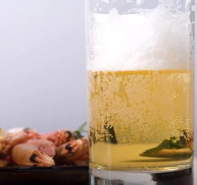Foamy beer. Stock Photos
