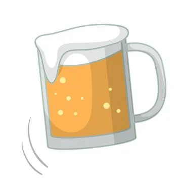 Foamy beer pitcher on table Stock Illustration