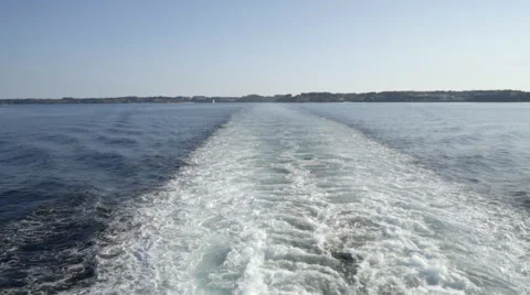 Foamy boat trail Stock Footage 56314573