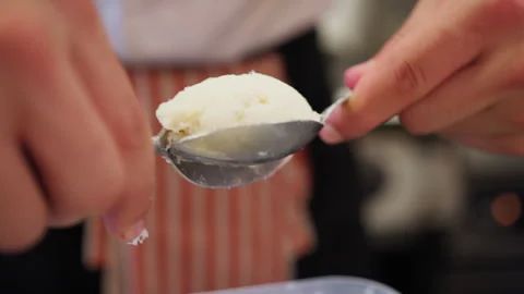 Foamy Cod Fish With Spoon On A Dish For Appetizer Food In Restaurant Stock Footage 282718634