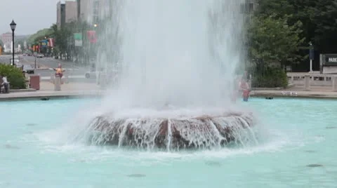 Foamy fountain Stock Footage 8853166