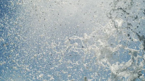 Foamy Ocean Spray Explodes Upward in Slow Motion Video stock 309786765