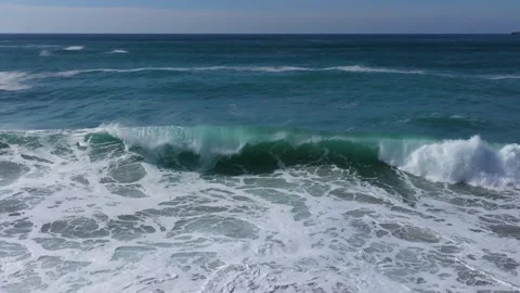 Foamy Ocean Waves Rolling At Praia de Valcovo Beach Stock Footage 279310475