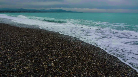Foamy sea waves, rough sea, Stock Footage 239228003