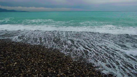 Foamy sea waves, rough sea, Stock Footage 239228038