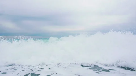Foamy sea waves, rough sea, Stock Footage 239228171