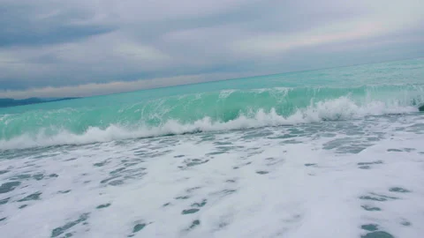 Foamy sea waves, rough sea, Stock Footage 239228196
