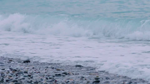 Foamy sea waves, rough sea, Stock Footage 239228290