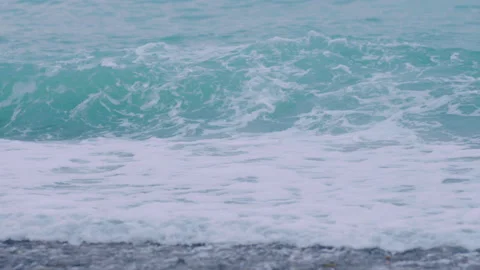 Foamy sea waves, rough sea, Stock Footage 239228337