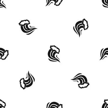 Foamy splash pattern seamless black Illustrazione stock