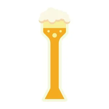 Foamy tall beer flute. Vector Stock Illustration