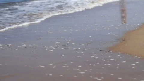 Foamy water running up Stock Footage 99118955