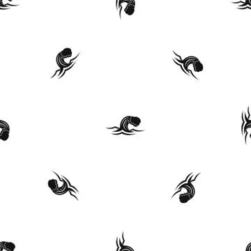 Foamy wave pattern seamless black Illustrazione stock
