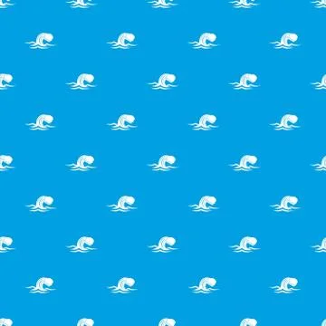 Foamy wave pattern seamless blue Stockillustratie