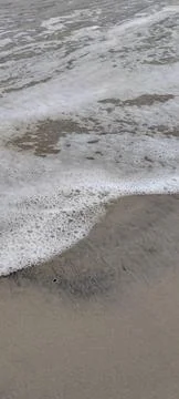 Foamy waves on the beach Stock Photos