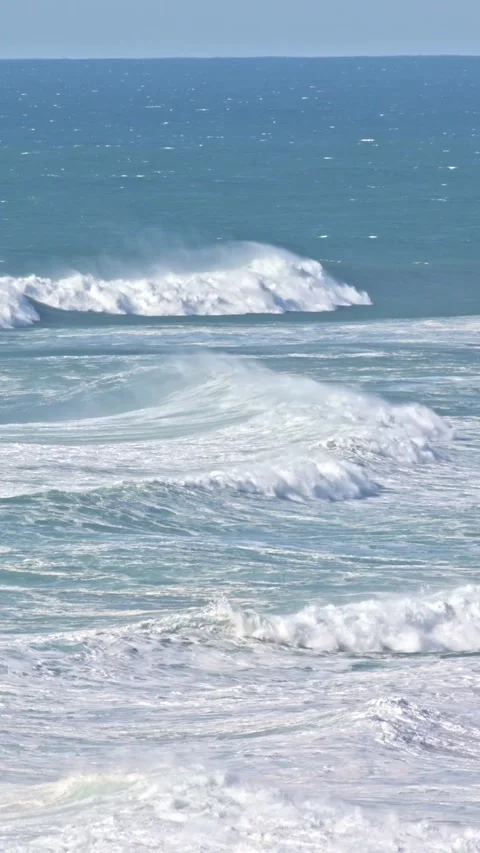 Foamy waves of blue sea Stock Footage 328222498