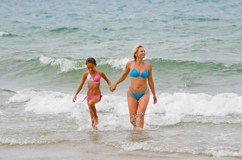 In foamy waves Stock Photos