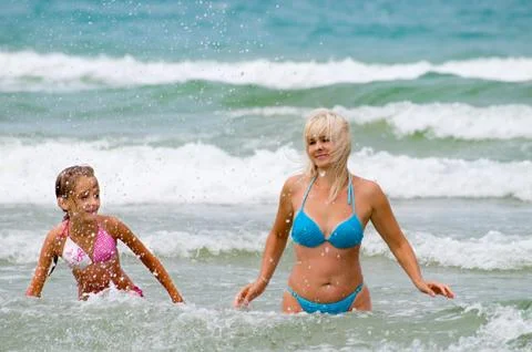 In foamy waves Foto stock