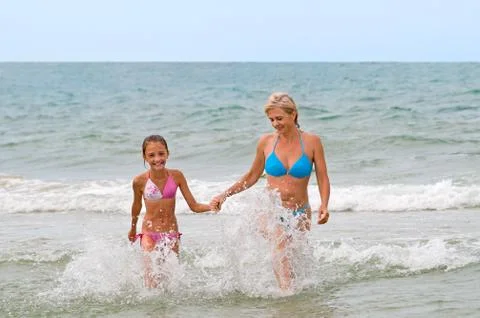 In foamy waves Foto stock