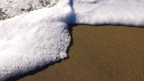 Foamy waves on sand beach in Mexico Video stock 85823227