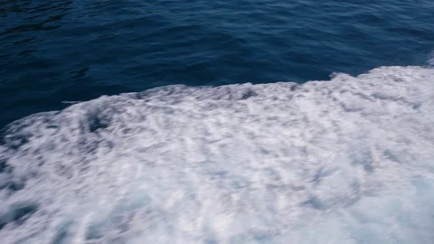 Foamy waves from under the bottom of the ship 스톡 동영상 113761699