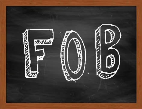 FOB  hand writing text on black chalkboard Stock Illustration