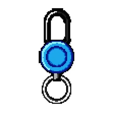 Fob key ring clip pixel art vector illustration Stock Illustration