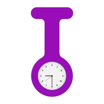 Fob watch for doctors and nurses. Vector Stock Illustration