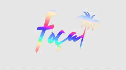 Foca. Multicolor gradient inscription. Transparent Alpha channel. 4K Stock Footage 152573885