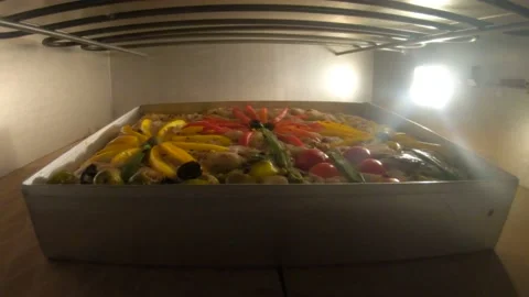 Focaccia bread art designs baking in owan time-lapse 스톡 동영상 158076381