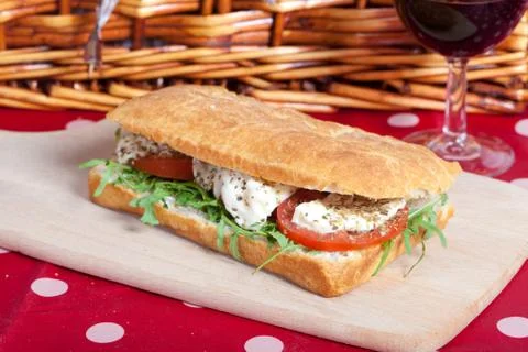 Focaccia bread sandwich Stock Photos