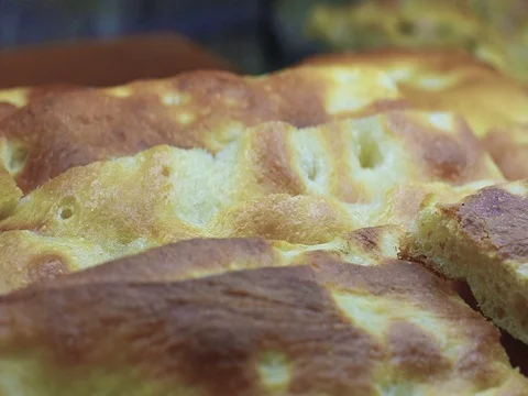The focaccia bread a typical italian bread Video stock 69293808