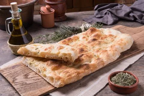Focaccia romana bread Stockfoto's