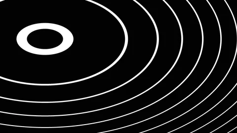 Focal Rings Converging on a Central Moving Platform Area Mask Video stock 139740460