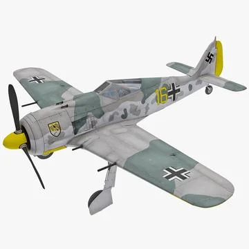 Focke Wulf Fw 190 German WWII Fighter Aircraft 2 ~ 3D Model #91582716