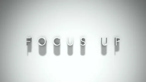 Focus up 3D title animation with shadows on a white background Vídeo Stock 297672289