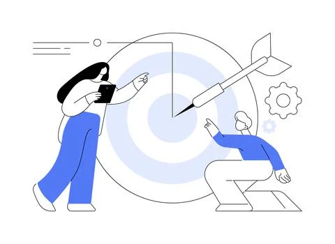 Focus abstract concept vector illustration. Illustrazione stock