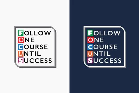 Focus acronym typography suitable for tshirt graphic Stock Illustration