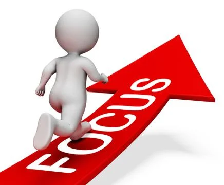 Focus Arrow Shows Aim And Purpose 3d Rendering Stockillustratie